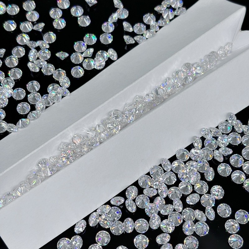 1000pcs 0.8mm-3.0mm Round Cut D Color White Loose Moissanite Stone for Jewelry