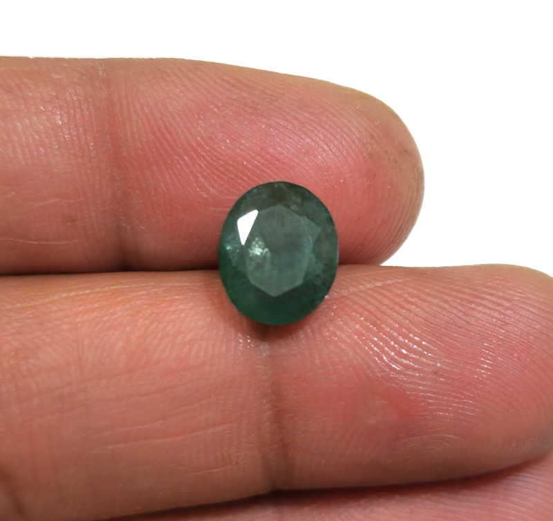 Top Quality AA+ Zambian Green Emerald 3.55 Crt Faceted Oval Shape Loose Gemstone