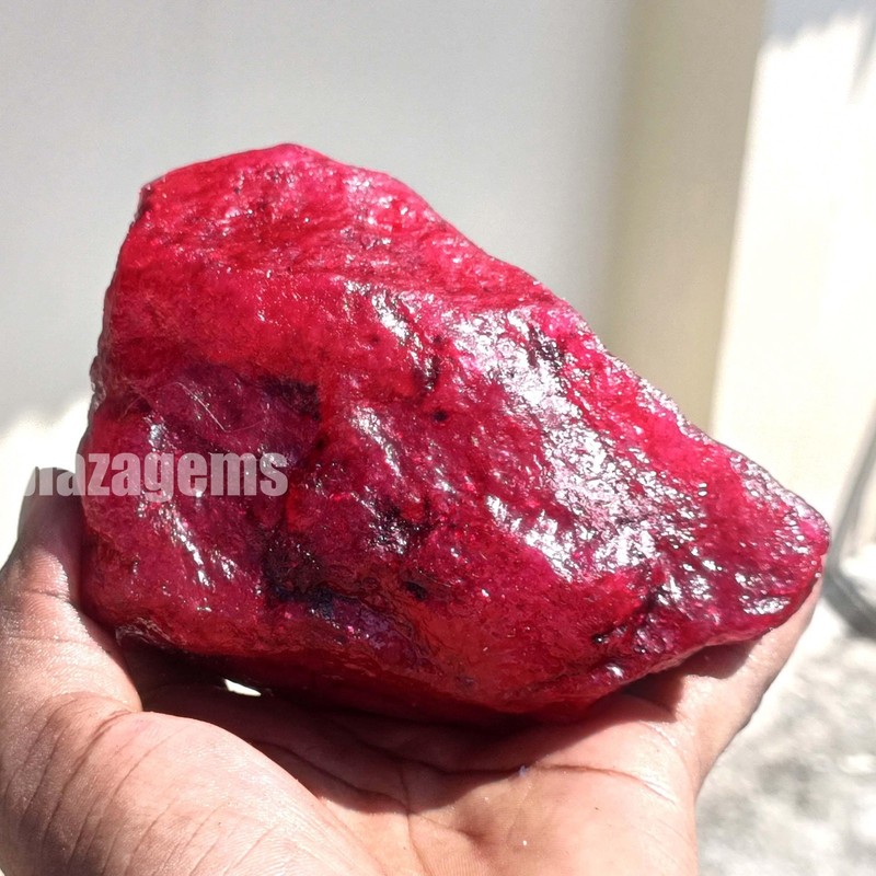 Rare 5676 Ct Raw Natural Ruby – Dyed Red Uncut Gem 110x70mm EGL Certified 5ASN
