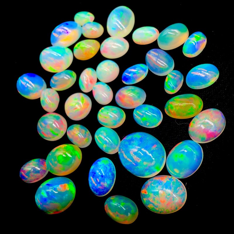 Opal Cabochon 9x7 mm Natural Fire Opal Loose Gemstone for Jewelry Making gallery