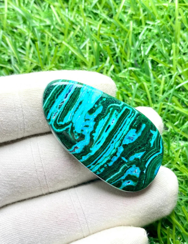 Natural Chrysocolla Malachite GEMSTONE For jewelry making .39x21x5mm