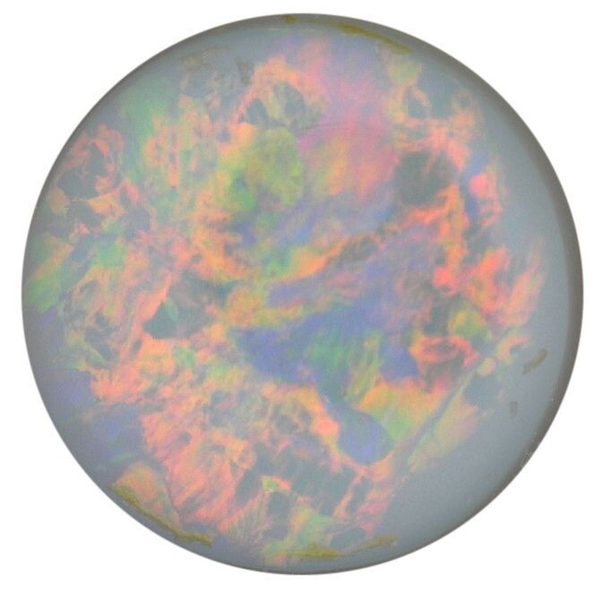 Natural Extra Fine White Opal - Round Cabochon - Australia - AAA+ Grade