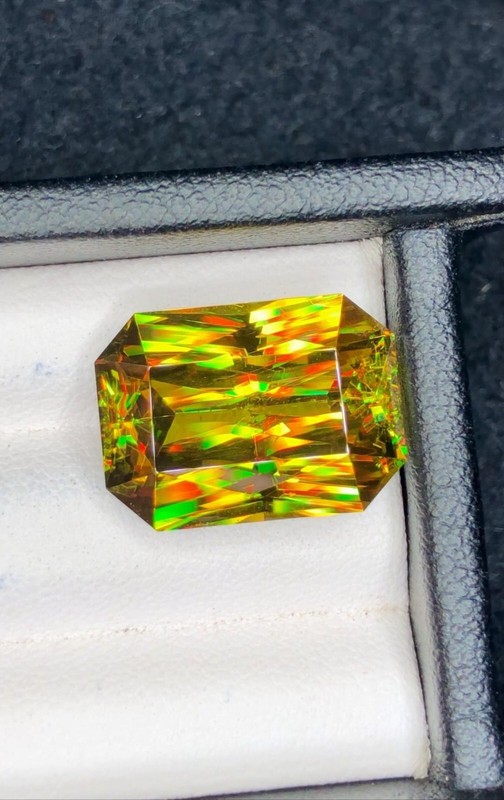 5.04 Ct Natural Full Fire Sphene Titanite Radiant Cut Gemstone For Jewellery gallery