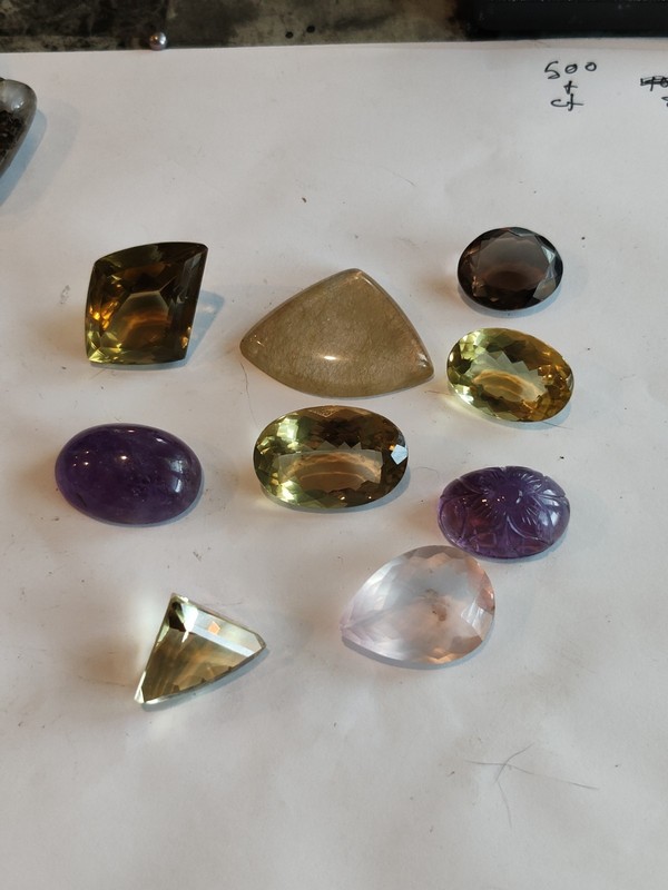 Amethyst , Citrine, Rutilated Quartz Mixed Lot 400 +CTS Great Colors And Cuts