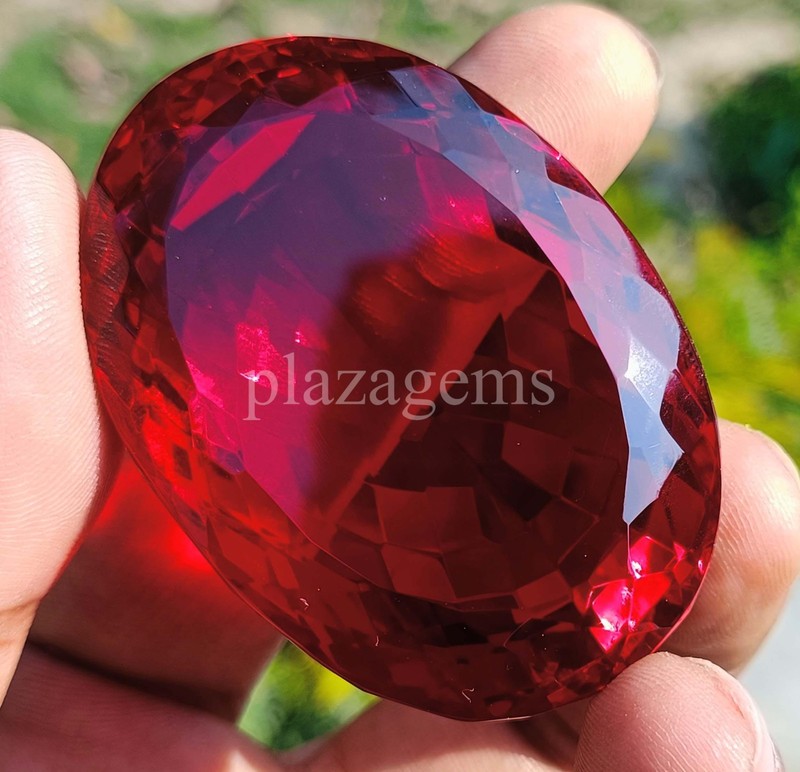 Surplus 400 Ct Natural Big Red Ruby Oval Cut Certified Transparent Gemstone 6FGO