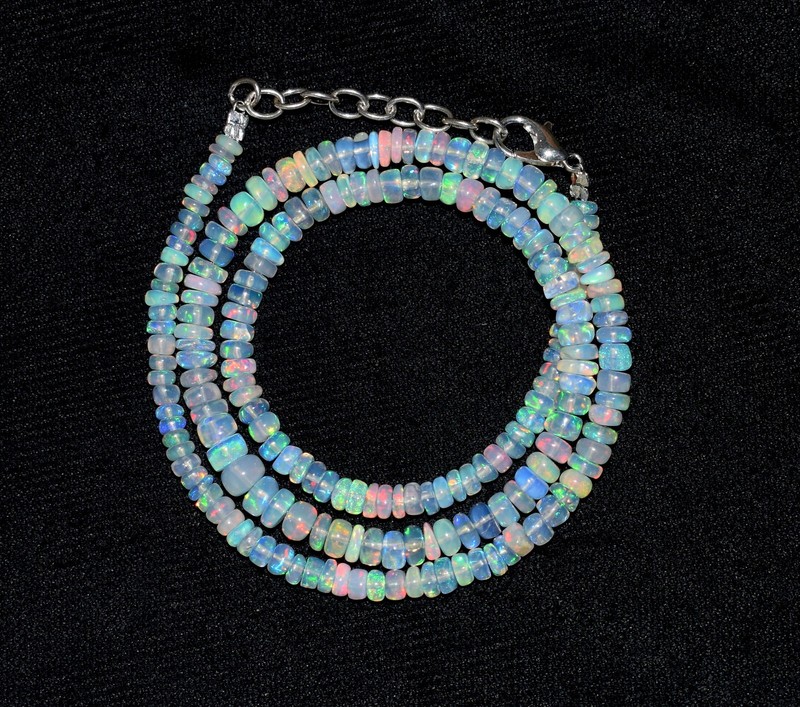 Ethiopian Welo Opal Beads Necklace 16" Natural Fire Opal Gemstone Jewelry AF0298 gallery