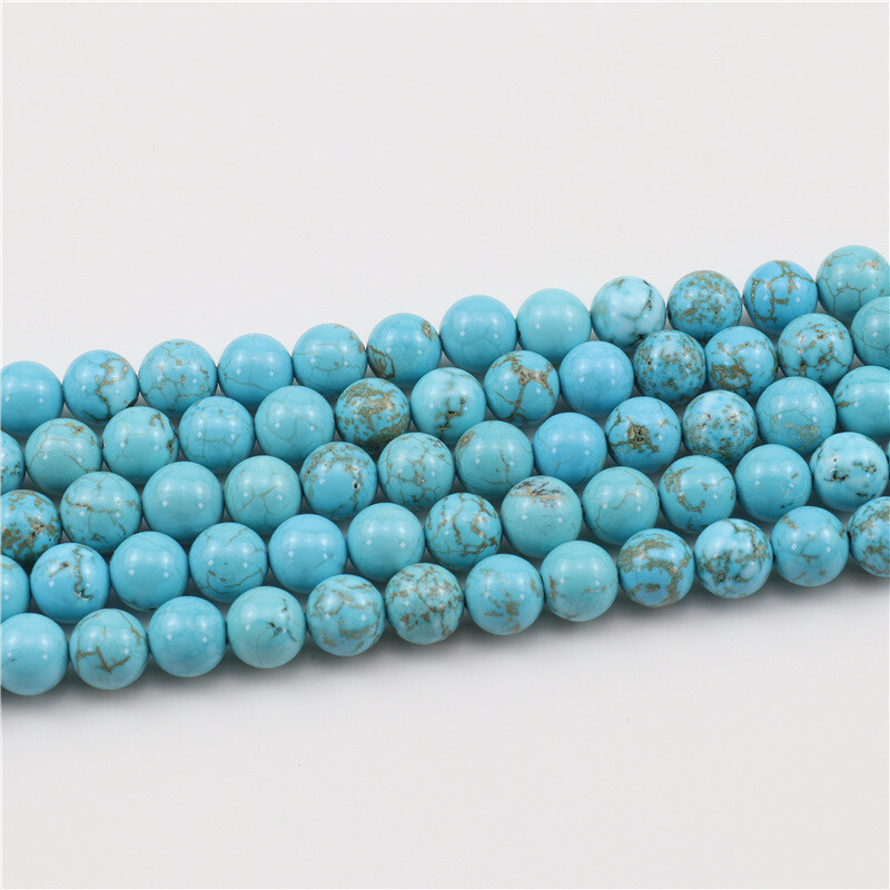 Wholesale 10 Strands 8mm Natural Turquoise Stone Round Charms Spacer Loose Beads gallery