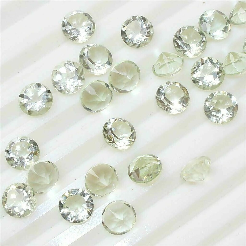 Wholesale Lot 6mm & 7mm Round Facet Natural Prasiolite Amethyst Calibrated Gems