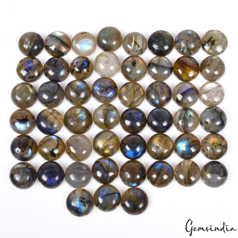 50 Pcs Natural Labradorite 9mm-11mm Round Flashy Loose Gemstones Wholesale Lot