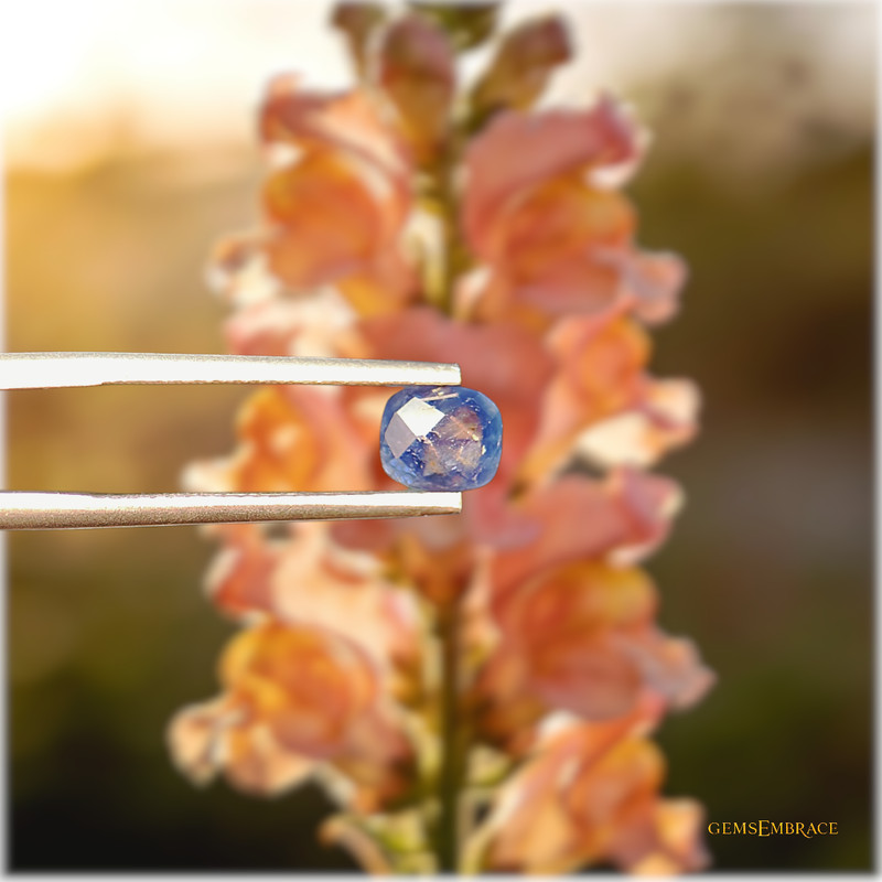 Untreated Blue Sapphire 1.30ct Cushion Cut Mozambique Natural Gem 5.7x5.1x4 mm.