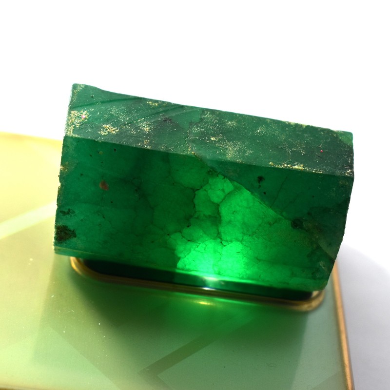 CERTIFIED Natural Emerald Green Rough 50.68 Ct Uncut Huge Size Loose Gemstone