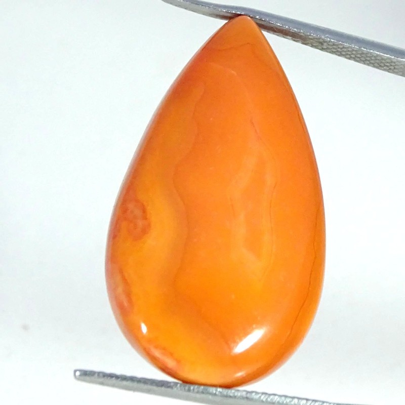 27.40Cts 100% Natural Orange Botswana Pear Cabochon Gemstone 17X30X6MM