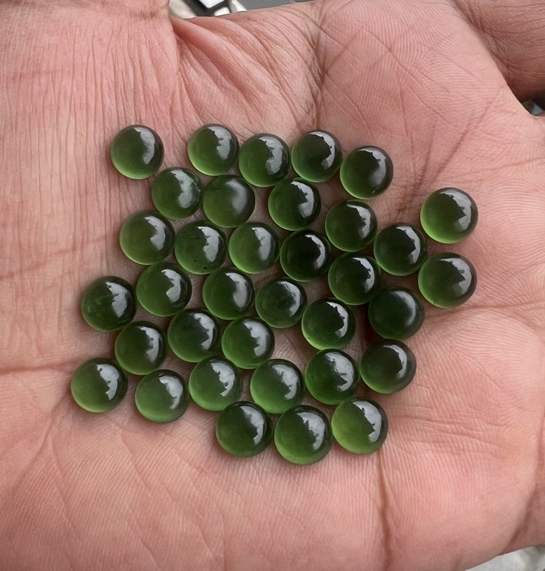 Natural Green Serpentine Round 4×4 mm to 20×20 mm Cabochon Loose Gemstone Lot