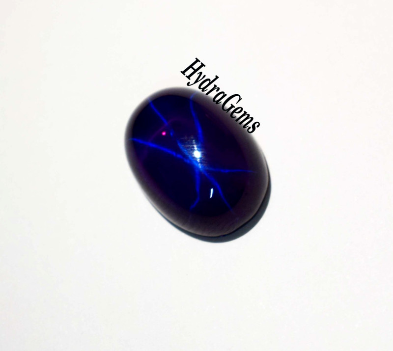 6 Rays Deep Royal Purplish Blue Natural 8Ct Blue Star Sapphire Cabochon Gemstone gallery
