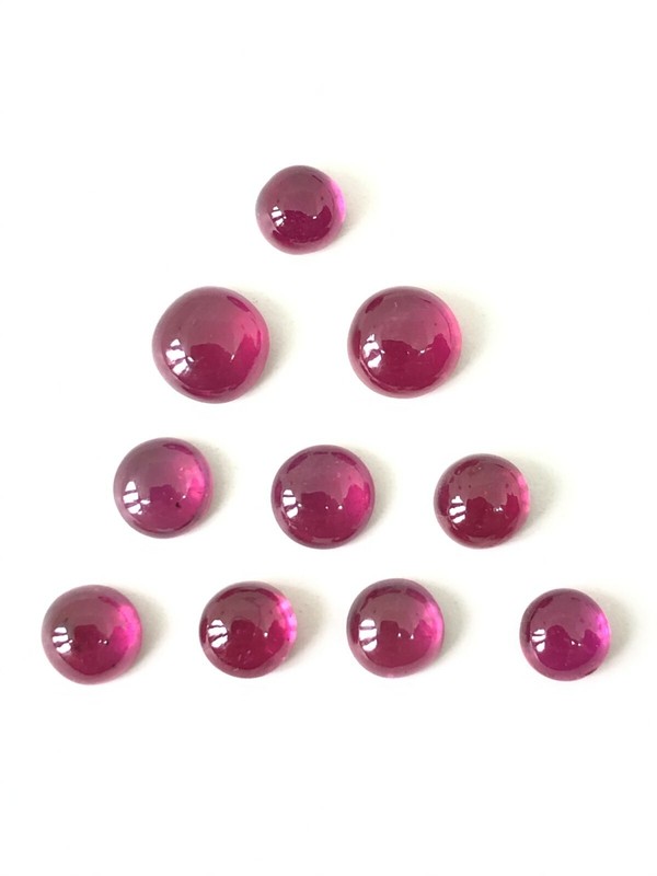 Ruby Round Shape Cabochon Flat Back Size 3mm-12mm AAA Quality Loose Gemstone gallery