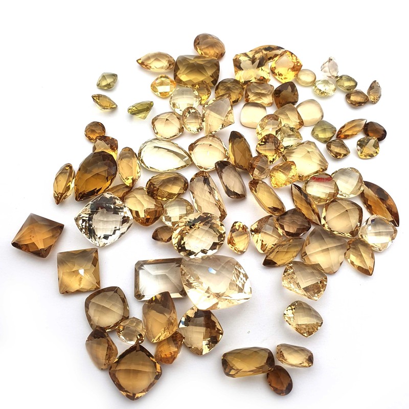Natural Champagne Quartz Mix Shape Cut Gemstone Lot 10 Pcs 6*8-10*18 MM 55 CT
