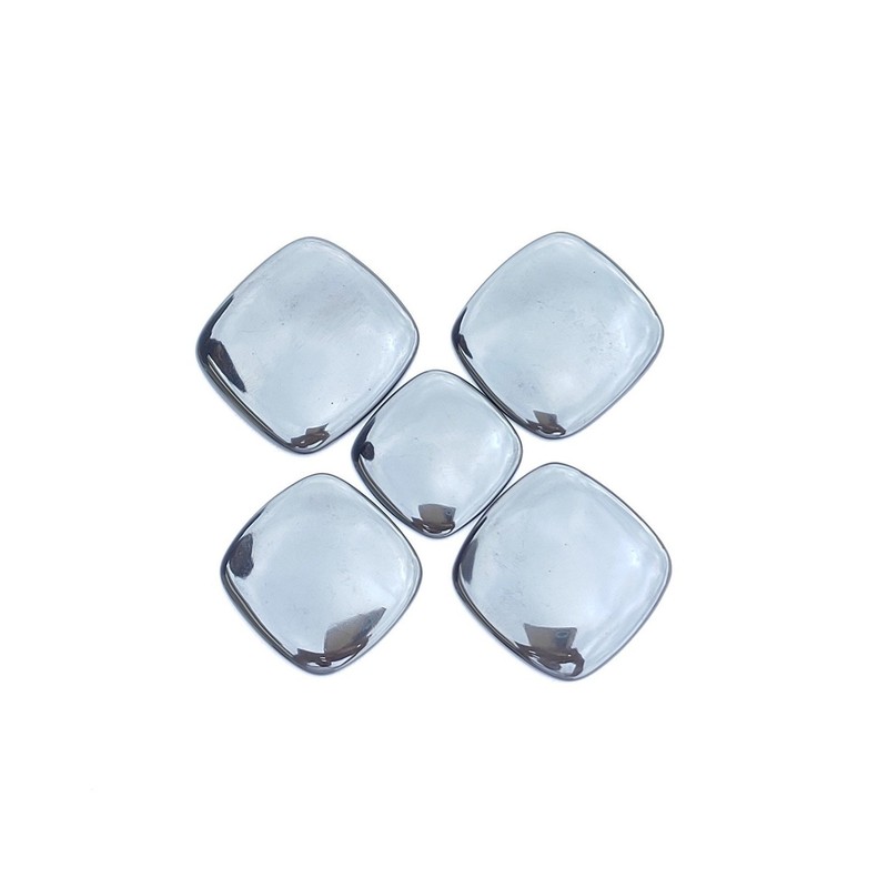 Natural Hematite Gun Metal Cushion Bothside Flatback 10mm To 20mm Loose Gemstone gallery