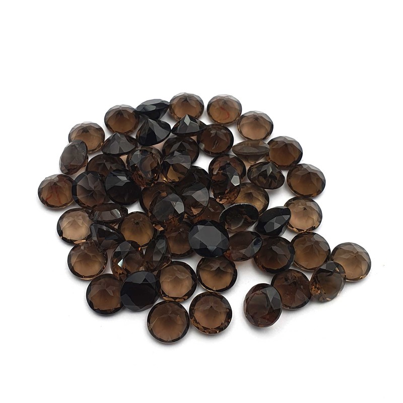 Natural Smoky Quartz Round Cut Loose Stone Lot 9 MM 65 CT 27 Pcs
