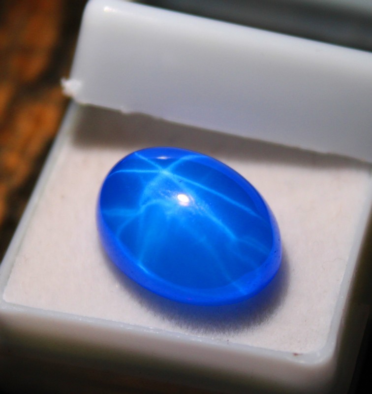 Untreated Natural 19 Ct Blue Star Sapphire Certified Cabochon Loose Gemstone gallery
