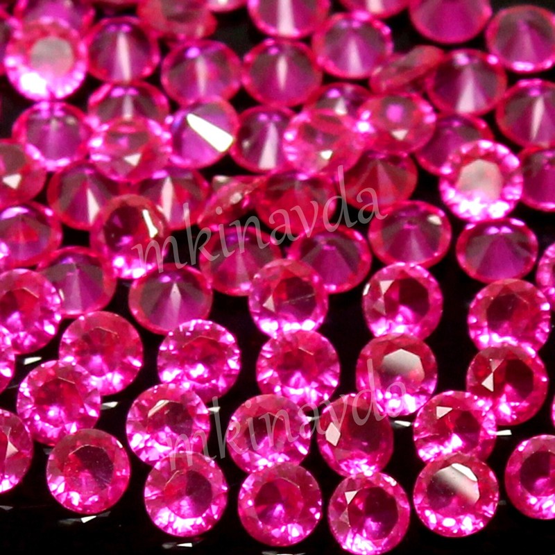 1000 Pcs Lot Natural Mogok Red Ruby Calibrated 1.40 MM Round Certified Gemstone gallery