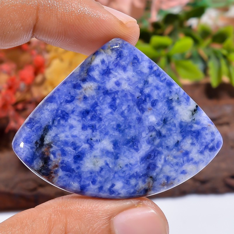 Natural Sodalite Heart 53Ct Loose Gemstone 35X46X4mm Jewelry Making