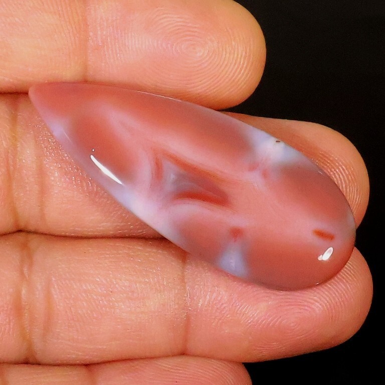 41 CT 6X19X45 mm GRADE NATURAL RED SUPERIOR AGATE PEAR CABOCHON GEMSTONE CC-212