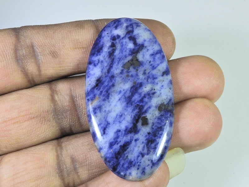 58Cts. Natural Blue Sodalite Oval Cabochon Loose Gemstone 27X52X04 MM gallery