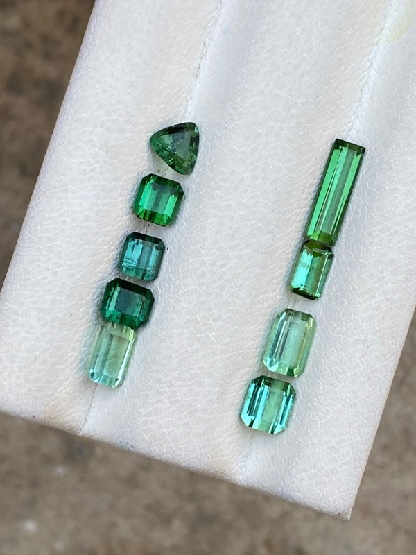 3.85 Ct Natural Cut Tourmaline Lot Mixed shape loose gemstone from Afghanistan.