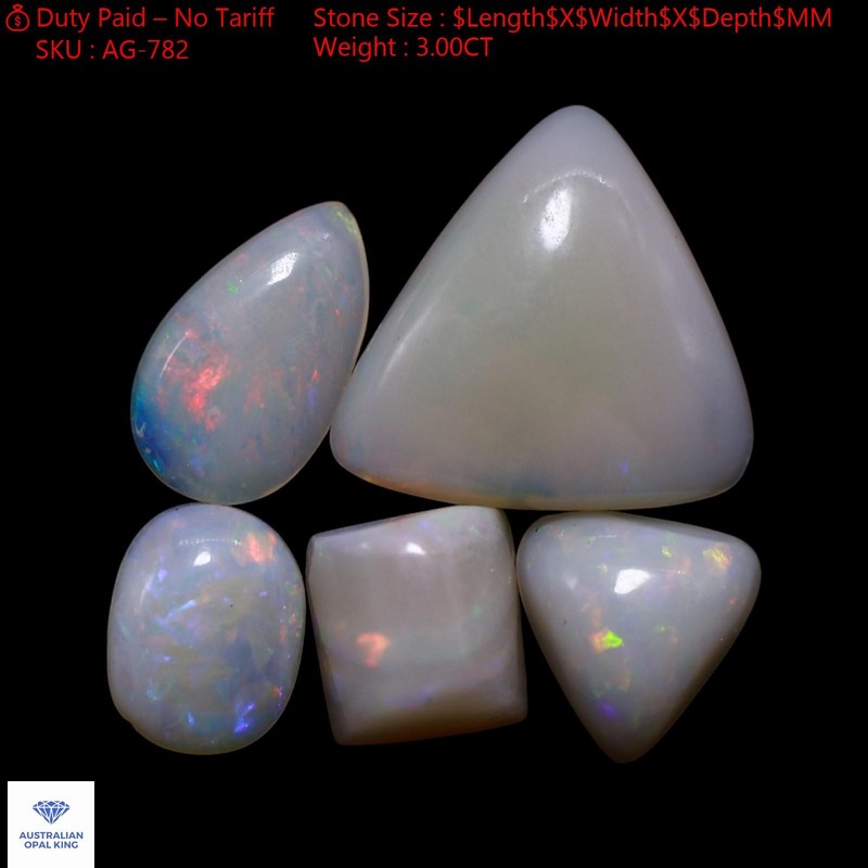 Natural Fire Opal Jewelry Supply Cabochon 5 Pcs Lot 3.00 Cts 5X6X2 TO 9X10X2 MM