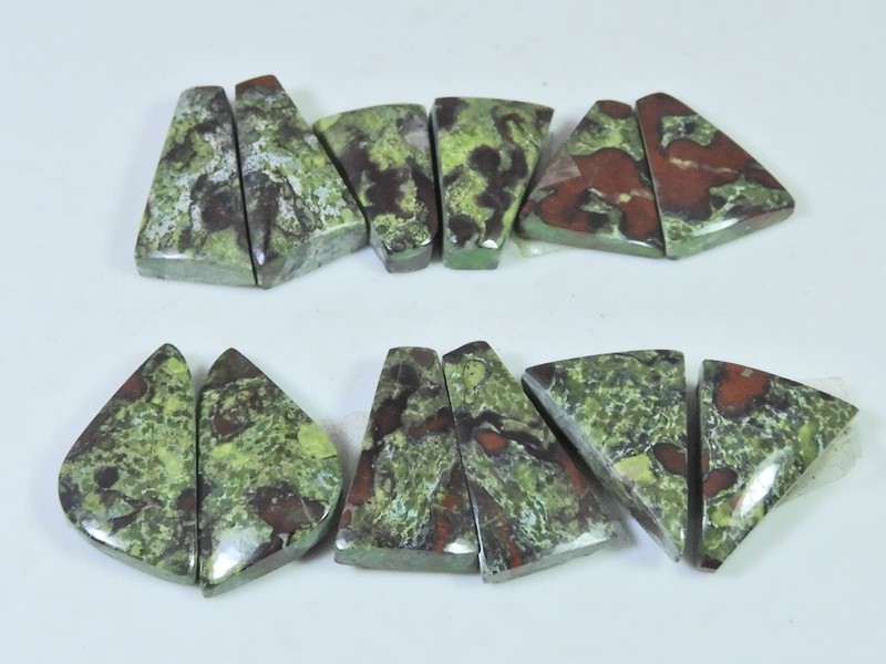 17-19 MM Natural Dragon Jasper Matched Pair Fancy Loose Gemstone 6 Pair Lot