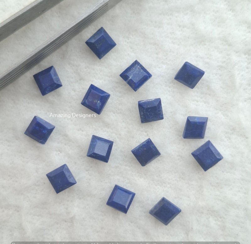 Natural Lapis Lazuli Square Faceted Cut 5mm to 20mm Loose Gemstone gallery