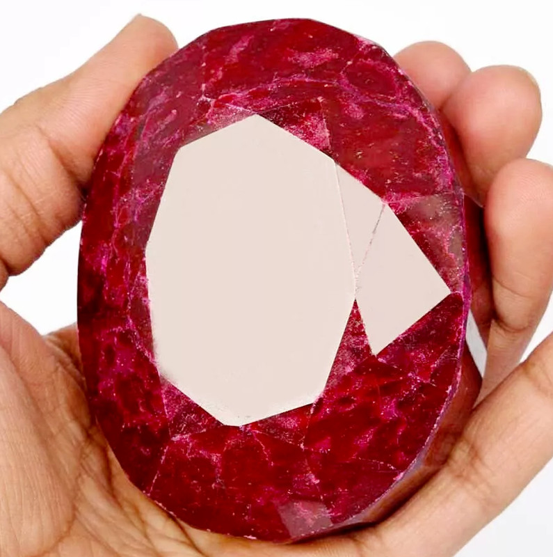 2000 CT Natural Huge Red Ruby Oval A+ Faceted Cut Loose Gemstone GIE CERTIFIED