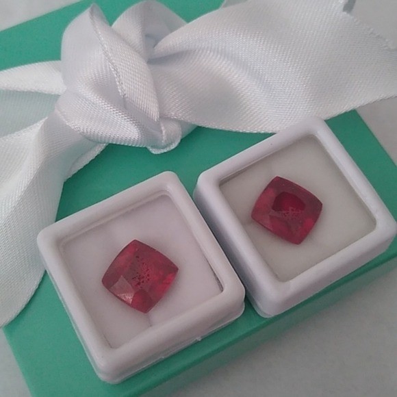 Natural Ruby Loose Gemstones Cushion Shape Pair Certified GIL 9.57 + 9.3… gallery