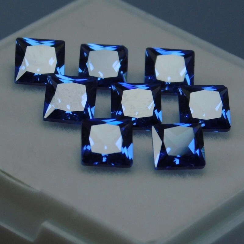 70 Ct Natural Blue Color Sapphire 6-7 Pcs Princess Cut Ceylon Loose Gemstone Lot