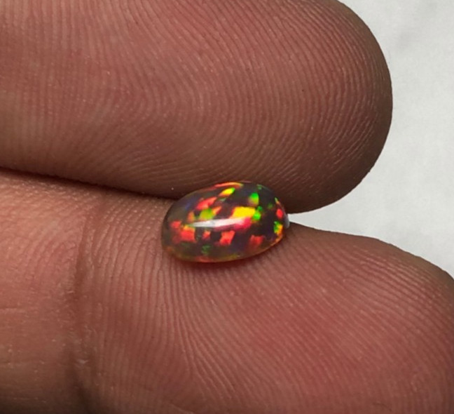 Beautiful AAA Black Fire Opal Oval Cab Ethiopian Opal Loose Jewelry Gem 0.91 Cts
