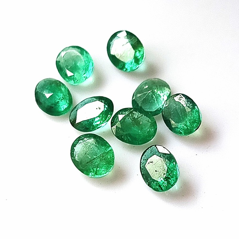 4X5 mm Oval Natural Zambian Emerald Faceted Calibrated Loose Gemstone 9 Pieces gallery