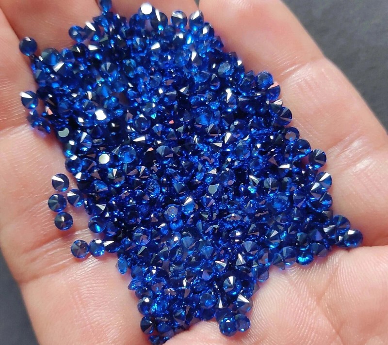 Natural Blue Sapphire 6 mm Round Cut 90 Pcs Certified Loose Gemstone Lot+ Gift