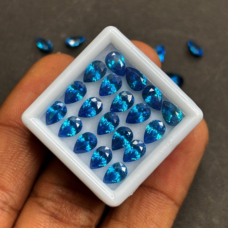 7.20 Ct Lot Natural Blue Sapphire Pear Cut Certified Jewelry Making Gemstone gallery