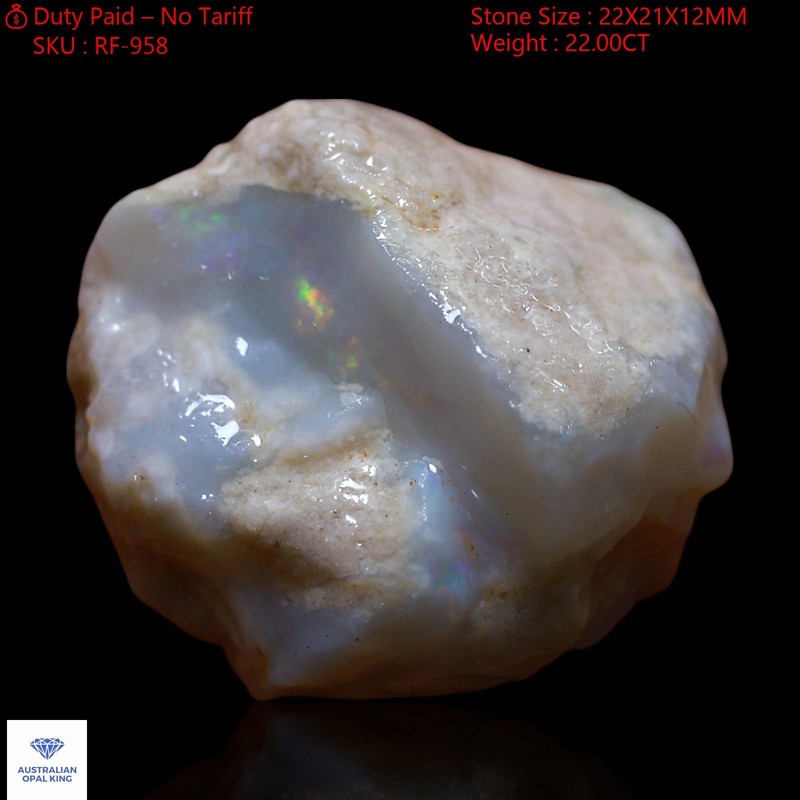 Natural Fire Opal Loose Rough Designer Gemstone Australia 22.00 Cts 22x21x12 mm