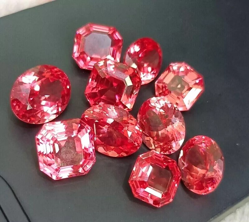 Natural Padparadscha Sapphire Mix Shape Gemstone (9-11) Pcs Lot 90 Ct Certified