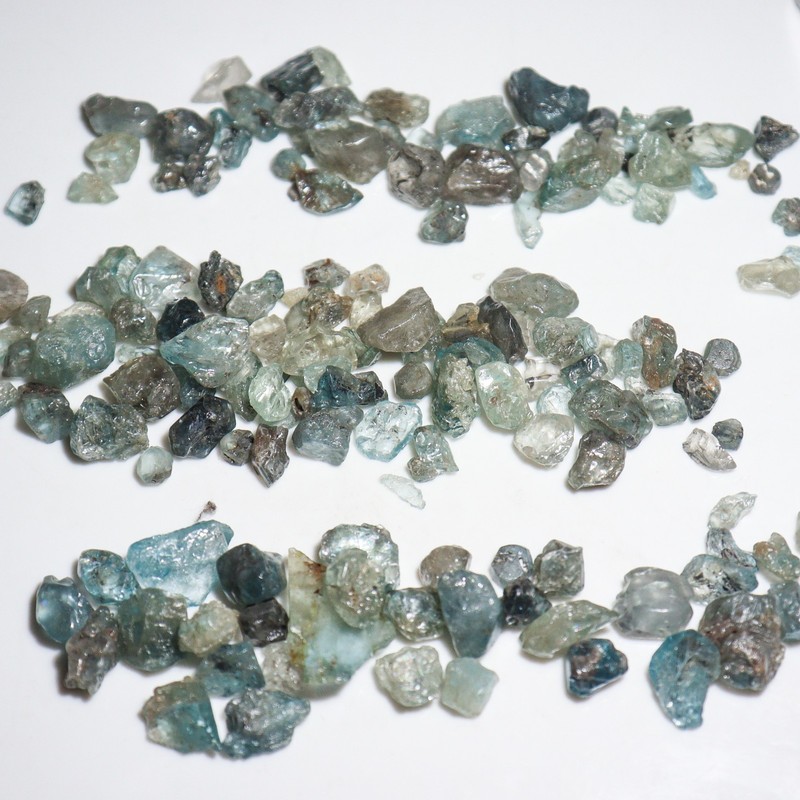 Natural Blue Zircon Rough Lot For Cutting Between 4-14 mm Size From Thailand
