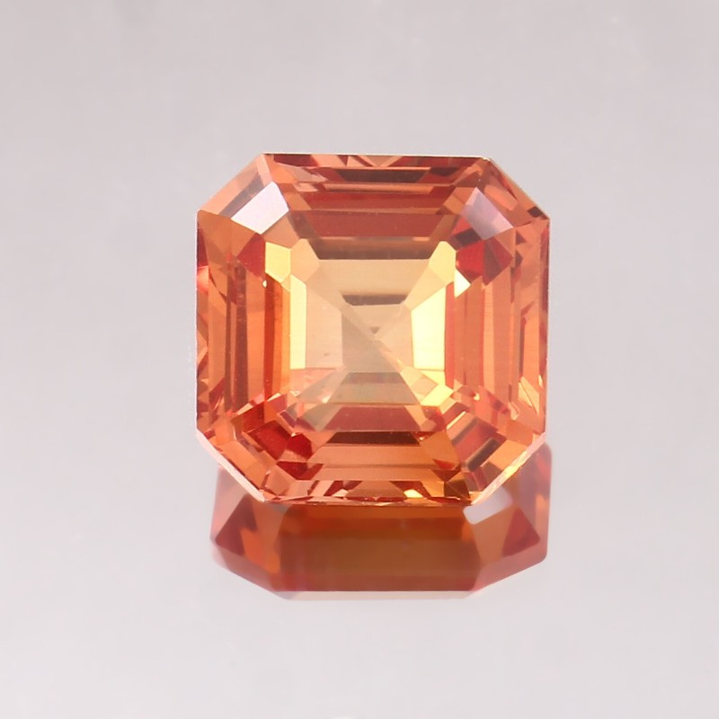 AAA Natural Ceylon Padparadscha Sapphire Loose Gemstone Asscher Cut 11.40 Ct gallery