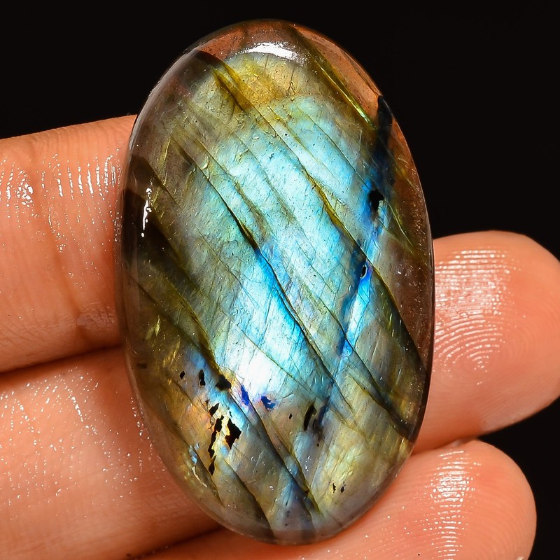 100% Natural Labradorite Oval Shape Cabochon Gemstone 42 Ct. 35X21X6 mm A-38129