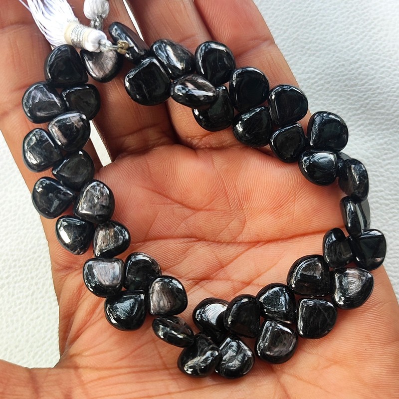 Canada Golden Shine Hypersthene 10-12mm Smooth Heart Shape Beads 8 inch Strand