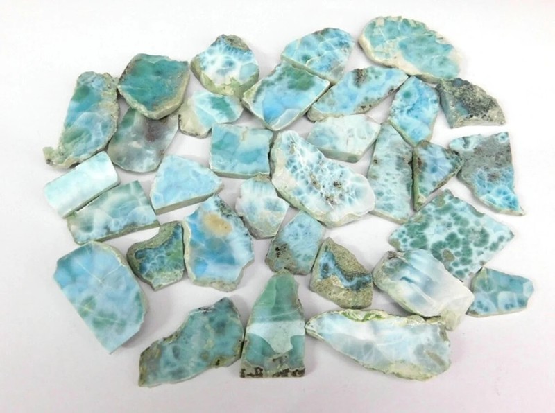 100% Natural Best Quality Larimar Slabs polished Slice Cabochons Wholesale Lot