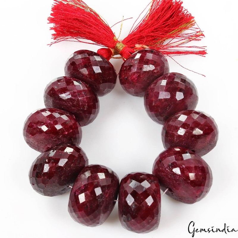 AAA Huge 25- 27mm Red Round Checkerboard Cut Beads For High End Jewelry Making gallery