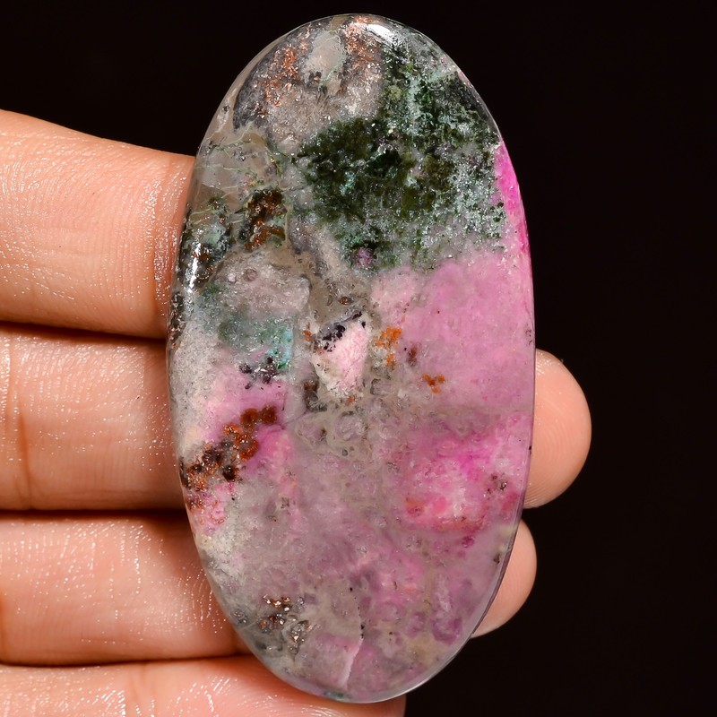 Cobalt Bearing Calcite Oval Shape Cabochon Gemstone 92 Ct. 56X29X6 mm EE-31256