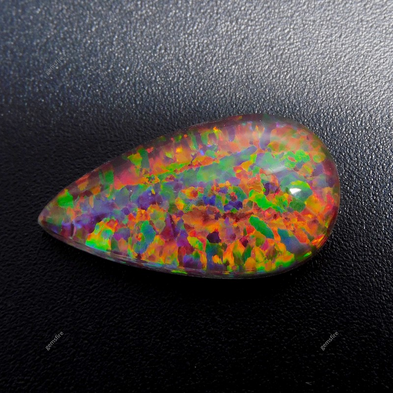 Natural Boulder Natural Fire Opal Pear Cut 9.35 Ct Loose Gemstone CERTIFIED
