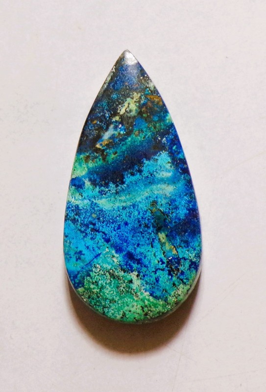 38.60 Cts Natural Azurite Cabochon Loose Gemstone 38X19X6MM