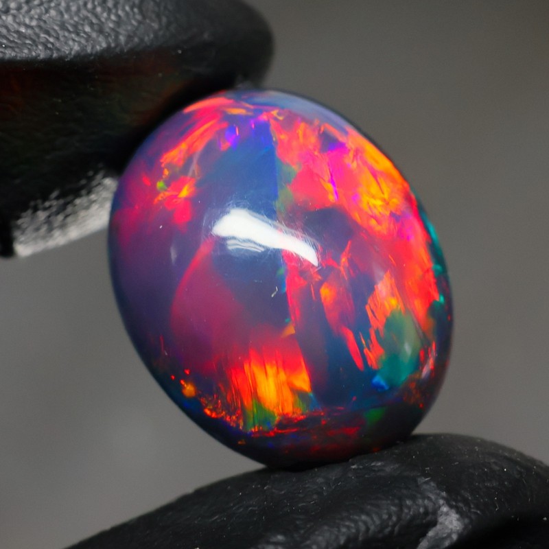 Black Opal Cabochon 8.70 Ct Ethiopian Welo Smoked Opal Loose Gemstone